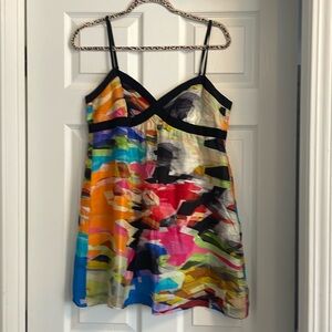 Trina Turk Silk Geometric Print Cocktail Dress